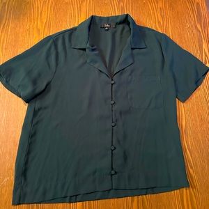 Lulus One Pocket Collared Short Sleeve Shirt - Size L